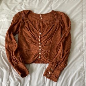 Orange free people top